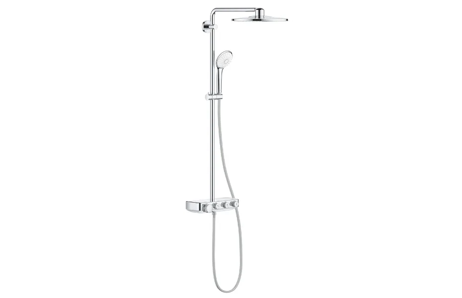 GROHE Euphoria SmartControl 310 DUO Душевая система с термостатом, настенный монтаж, полочка, 3 кнопки управления, Хром АТЕЛЬЕ ВАННОЙ КОМНАТЫ. САМАРА