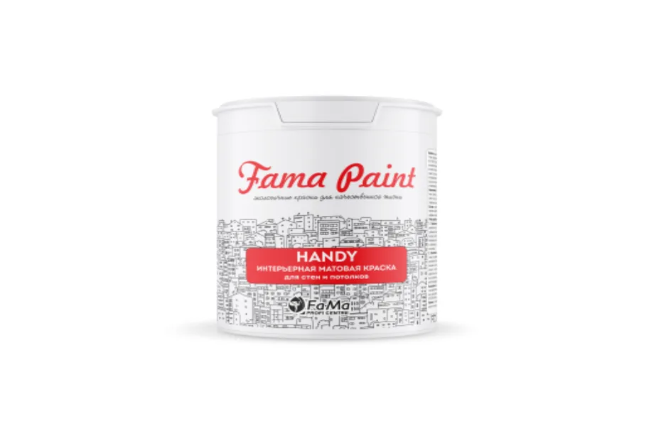 АКРИЛОВАЯ МАТОВАЯ БЕЛАЯ КРАСКА FAMA PAINT HANDY ДЛЯ СТЕН И ПОТОЛКОВ БИОФА – САМАРА
