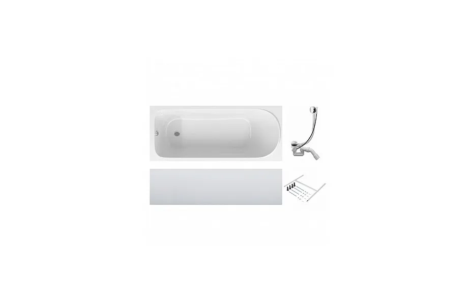 Акриловая ванна Am.Pm Sense W75A-150-070W-KL белая 150x70 с каркасом и сливом-переливом МОСПЛИТКА