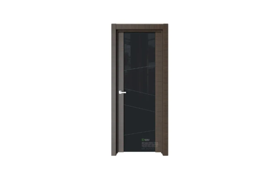 Межкомнатная дверь Elegance E7 Корица черное стекло 6 7 ДВЕРЕЙ