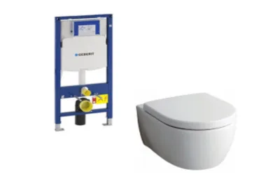Комплект инсталляции Geberit 111.300.00.5 и подвесного унитаза Keramag iCon Rimfree 204060 и сиденье с механизмом плавного закрывания (SoftClose) 574130 АКВАМЕТРИЯ