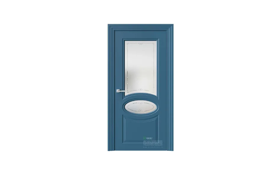 Межкомнатная дверь Novella N40 RAL5009 стекло 7 ДВЕРЕЙ