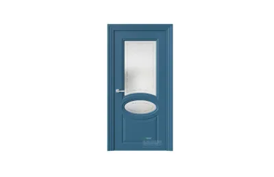 Межкомнатная дверь Novella N40 RAL5009 стекло 7 ДВЕРЕЙ