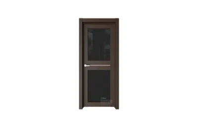 Межкомнатная дверь Elegance E4 Темный шоколад черное стекло 7 ДВЕРЕЙ