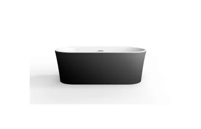Акриловая ванна 170х80 см BelBagno BB409-1700-800-W/NM черная матовая / белая матовая МОСПЛИТКА