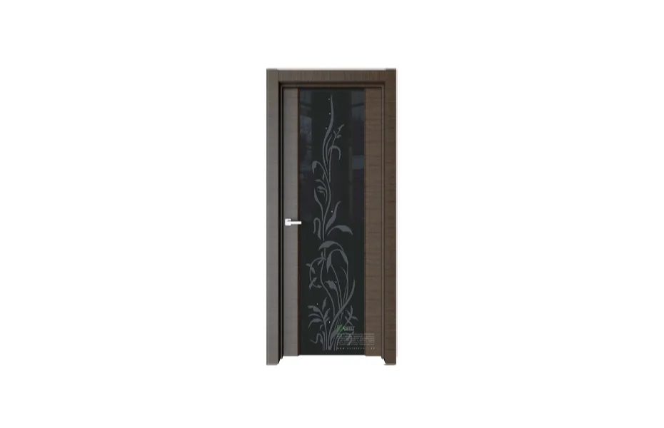 Межкомнатная дверь Elegance E2G Корица черное стекло 11 7 ДВЕРЕЙ