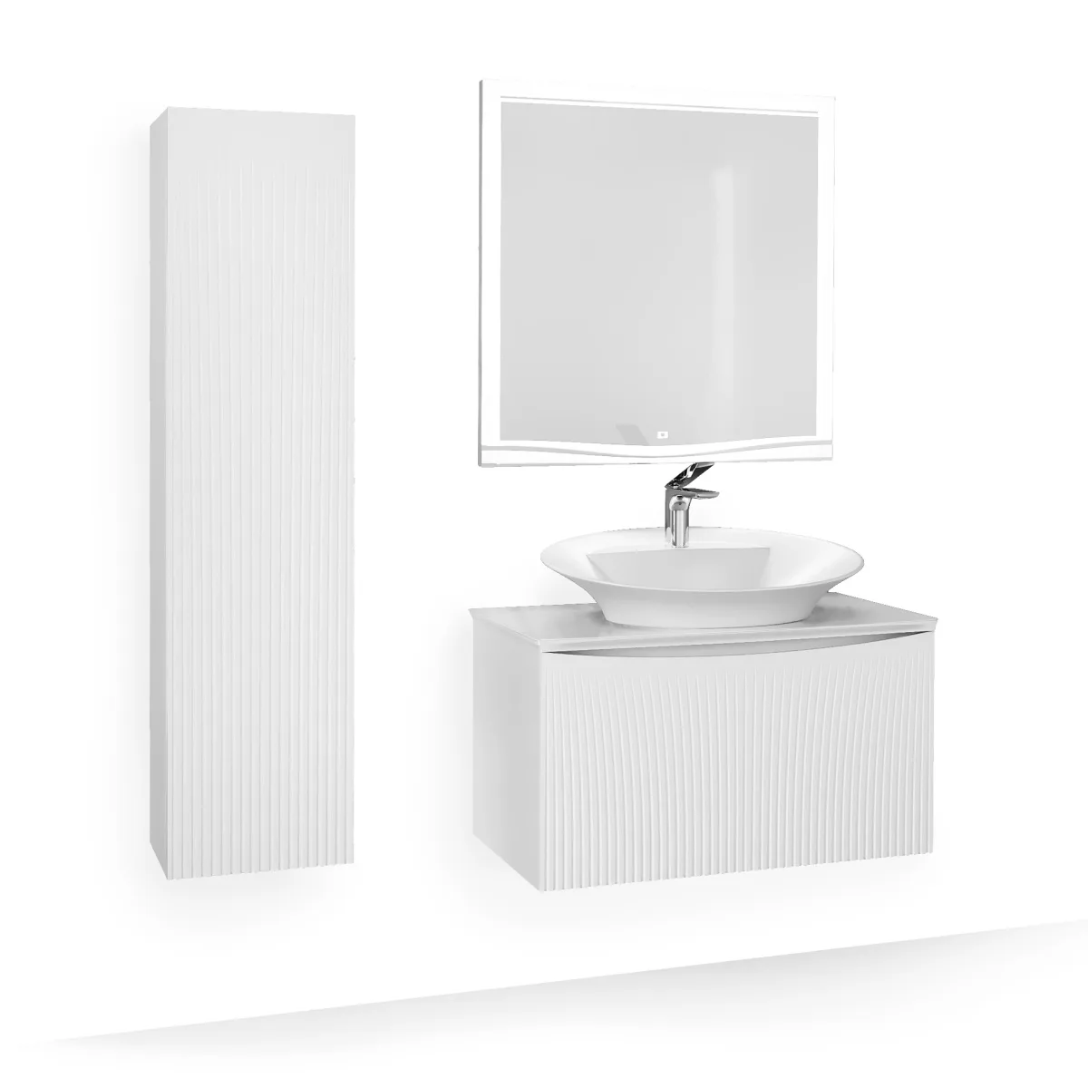 Тумба LAPARET Bianca подвесная (подсветка) 80 см белая 44,30x80,60 LAPARET