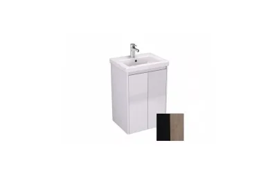 Тумба с раковиной Velvex Klaufs 50 tpKLA.50.2D-617.217 подвесная, черный матовый/дерево МОСПЛИТКА