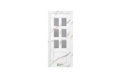 NOVELLA N19 НЛ мрамор бьянка Стекло сатинат графит 7 ДВЕРЕЙ