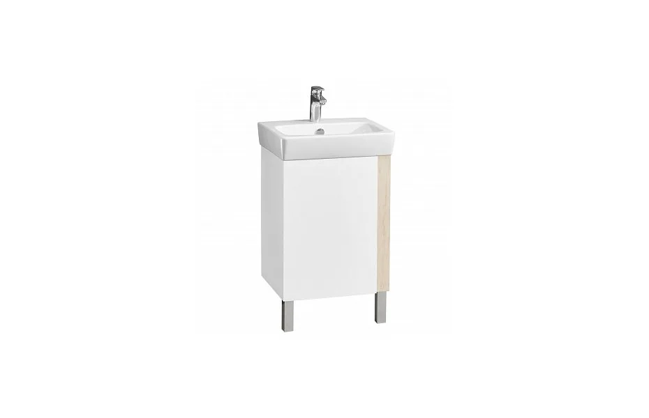 Тумба с раковиной Aquaton Кантри 50 см 1A257801AHB20, белая / дуб верона МОСПЛИТКА