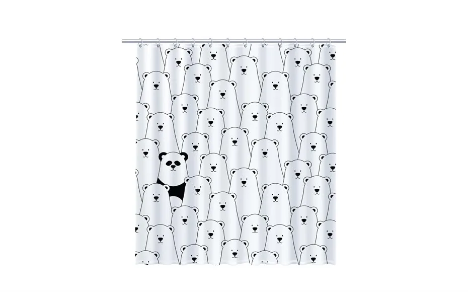 FIXSEN Panda Шторка для ванной, ширина 180 см, цвет черный АТЕЛЬЕ ВАННОЙ КОМНАТЫ. САМАРА