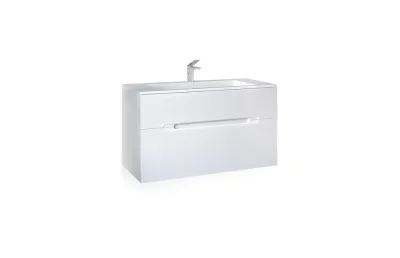 Тумба с раковиной Jorno Modul 100 см Mоl.01.97/P/W белая МОСПЛИТКА