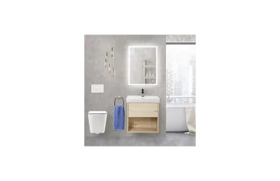 Тумба с раковиной BelBagno Neon 60 см NEON-600-1C-SO-PB pino bianco МОСПЛИТКА