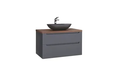 Тумба с раковиной Jorno Wood 100 см wood.01.100/P/GR серая МОСПЛИТКА