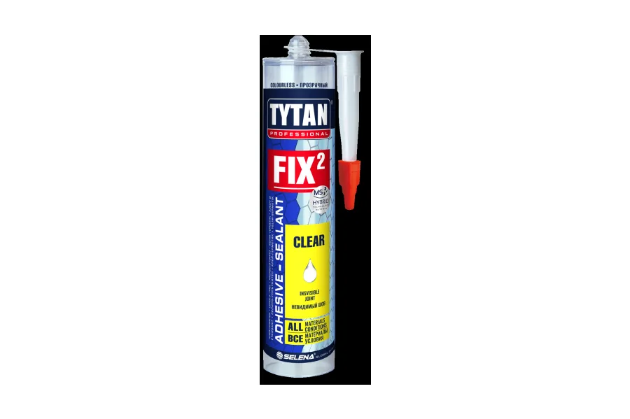 TYTAN Professional Клей-герметик Fix² Clear, 290 мл ПЛИНТУС ХОЛЛ