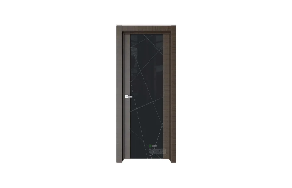 Межкомнатная дверь Elegance E7 Корица черное стекло 2 7 ДВЕРЕЙ