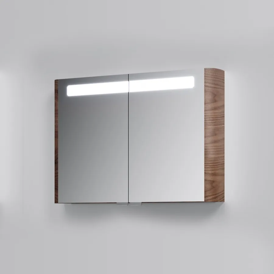AM.PM Sensation, зеркало, зеркальный шкаф, 100 см, с подсветкой, орех, текстурированная, шт АТЕЛЬЕ ВАННОЙ КОМНАТЫ. САМАРА