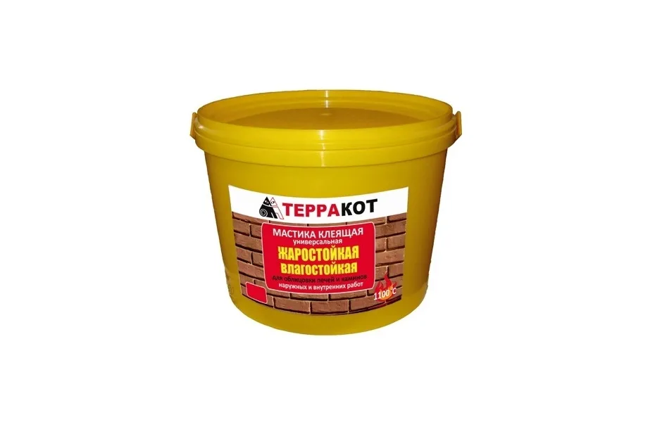 Мастика ТЕРРАКОТ жаростойкая (5 кг.) (Слой 1 мм. = 1,3 кг.) ПАР МАСТЕР