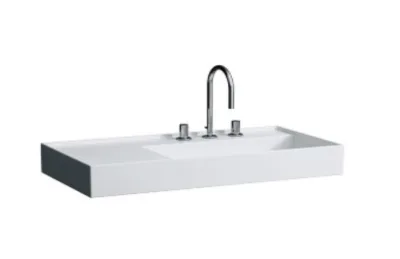 Раковина Laufen Kartell 90х46 8.1033.9.000.111.1 с полочкой слева, без перелива АКВАМЕТРИЯ
