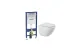 Комплект подвесной безободковый унитаз BelBagno AMANDA BB051CHR, с креплением + инсталляция Geberit Delta 458.149.21.1 с кнопкой, хром глянцевый МОСПЛИТКА