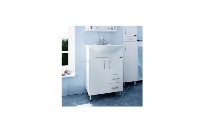 Тумба с раковиной СаНта Уют 55 201088 (2 ящика), цвет белый МОСПЛИТКА