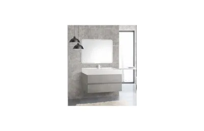 Тумба с раковиной подвесная Cezares MOLVENO 46-100-2C-SO-BET 100 см Stucco Cemento Leggero МОСПЛИТКА