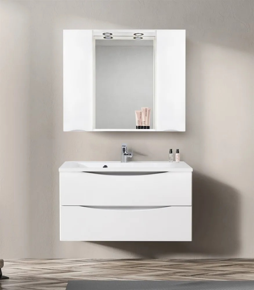 BELBAGNO Marino Шкаф зеркальный подвесной с двумя распашными дверцами с доводчиками, с подсветкой АТЕЛЬЕ ВАННОЙ КОМНАТЫ. САМАРА