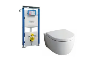 Комплект инсталляции Geberit 111.362.00.5 и подвесного унитаза Keramag iCon Rimfree 204060 и сиденье с механизмом плавного закрывания (SoftClose) 574130 АКВАМЕТРИЯ