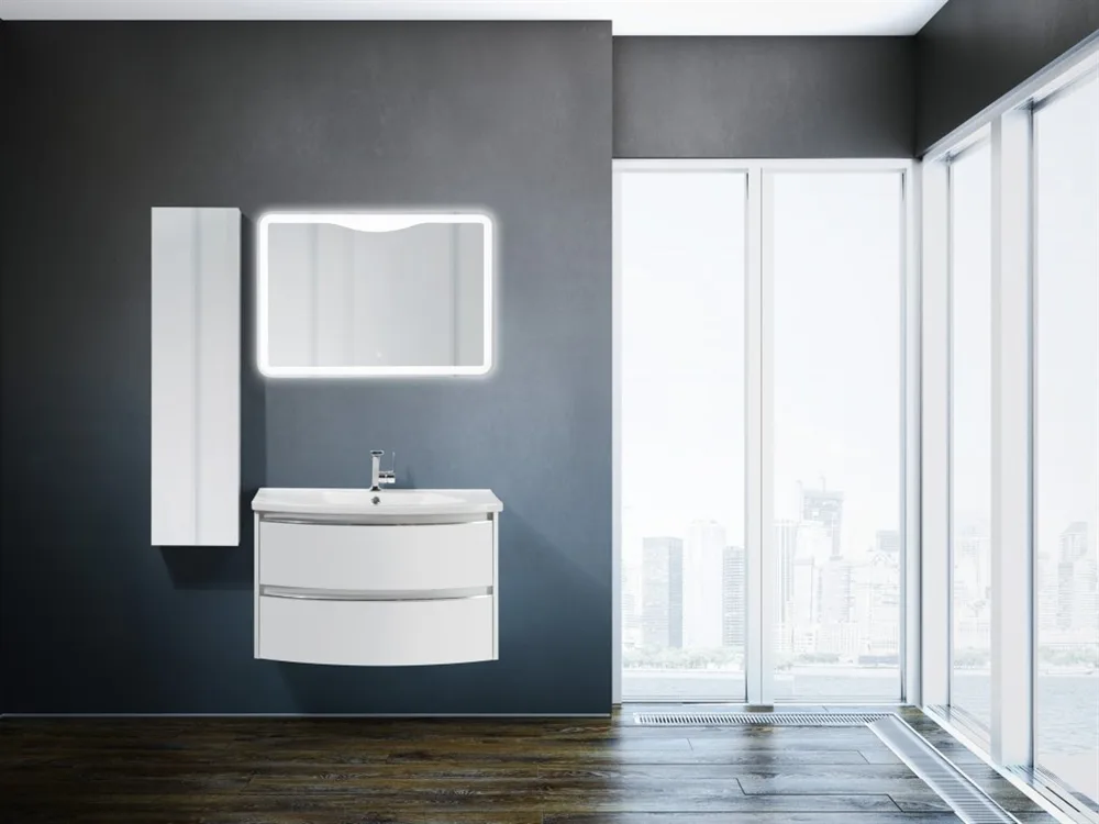 BELBAGNO Зеркальный шкаф с распашной дверью, с двусторонним стеклянным полотном, со стеклянными полками АТЕЛЬЕ ВАННОЙ КОМНАТЫ. САМАРА