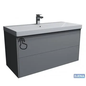Тумба Djena Амелия 100 подвеcная 2 ящика Графит ООО ФИРМА САНТЕХНИКА