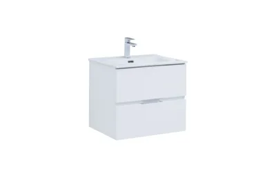 Тумба с раковиной Aquanet Алвита New 60 2 ящика, белый матовый МОСПЛИТКА