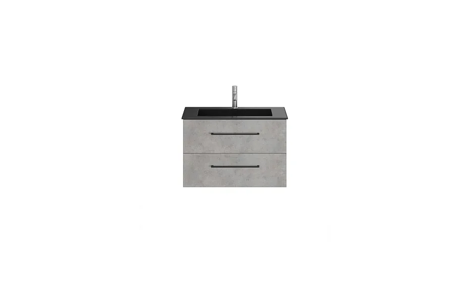 Тумба с раковиной Creto Ares Beton 80 black МОСПЛИТКА