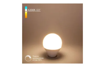 ЛАМПА СВЕТОДИОДНАЯ ДИММИРУЕМАЯ ELEKTROSTANDARD E14 7W 4200K МАТОВАЯ BLE1449 A063765 МОСПЛИТКА