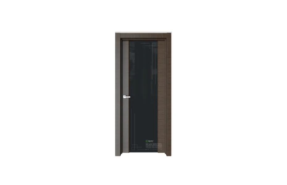 Межкомнатная дверь Elegance E2G Корица черное стекло 2 7 ДВЕРЕЙ
