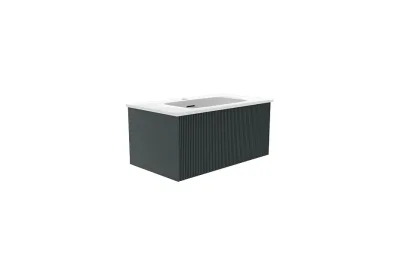 Тумба с раковиной La Fenice Terra Grigio 80 см FNC-01-TER-G-80 серо-зеленая матовая МОСПЛИТКА