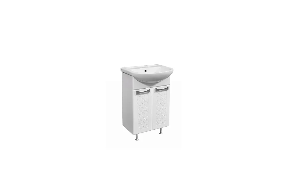 Тумба с раковиной Stella Polar Ванда 50 SP-00000200 50 см с дверками, белая МОСПЛИТКА