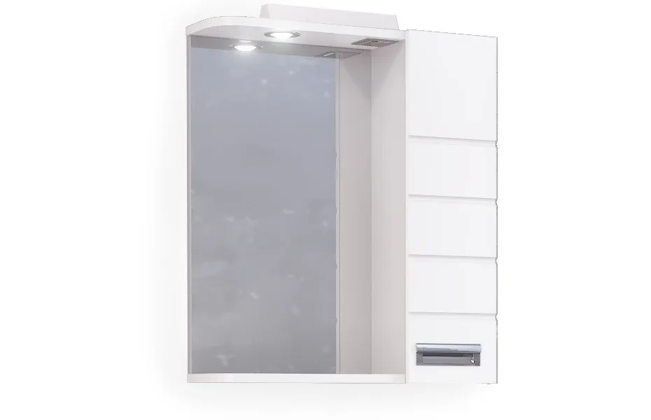 Зеркало-шкаф RAVAL Kub 60 белый с подсветкой АТЕЛЬЕ ВАННОЙ КОМНАТЫ. САМАРА