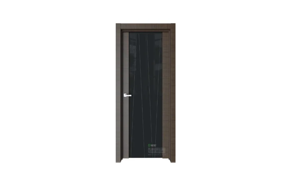 Межкомнатная дверь Elegance E7 Корица черное стекло 9 7 ДВЕРЕЙ