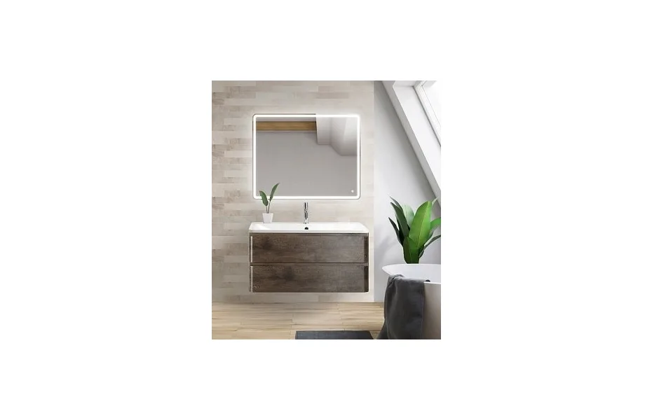 Тумба с раковиной подвесная BelBagno ALBANO-900-2C-SO-RNG 90 см Robere Nature Grigio МОСПЛИТКА