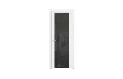 Межкомнатная дверь Elegance E7 Белый глянец черное стекло 7 ДВЕРЕЙ