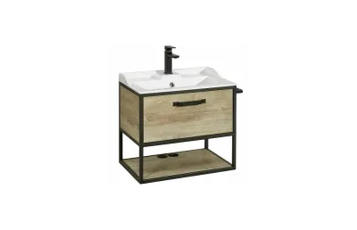 Тумба с раковиной Aquaton Лофт Фабрик 65 подвесная дуб эндгрейн МОСПЛИТКА