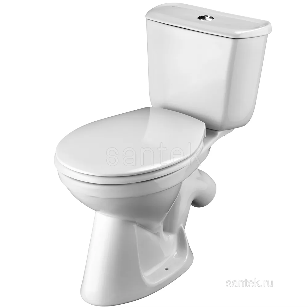 SANTEK Бриз Унитаз напольный с бачком, выпуск косой, двойной смыв, крышка дюропласт АТЕЛЬЕ ВАННОЙ КОМНАТЫ