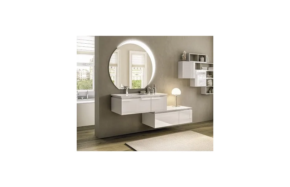 Тумба с раковиной Cezares Avril 100 см 54401, bianco lucido МОСПЛИТКА