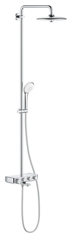 GROHE Euphoria SmartControl 260 MONO Душевая система с термостатом для ванны, настенный монтаж, полочка, 3 кнопки управления, Хром АТЕЛЬЕ ВАННОЙ КОМНАТЫ. САМАРА