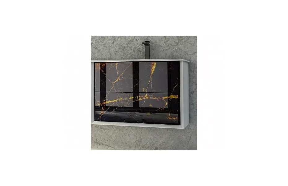 Тумба с раковиной Cezares Bellagio 70 54868 black&gold stone МОСПЛИТКА