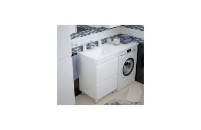 Тумба с раковиной Corozo Альтаир 120 напольная левая белая МОСПЛИТКА