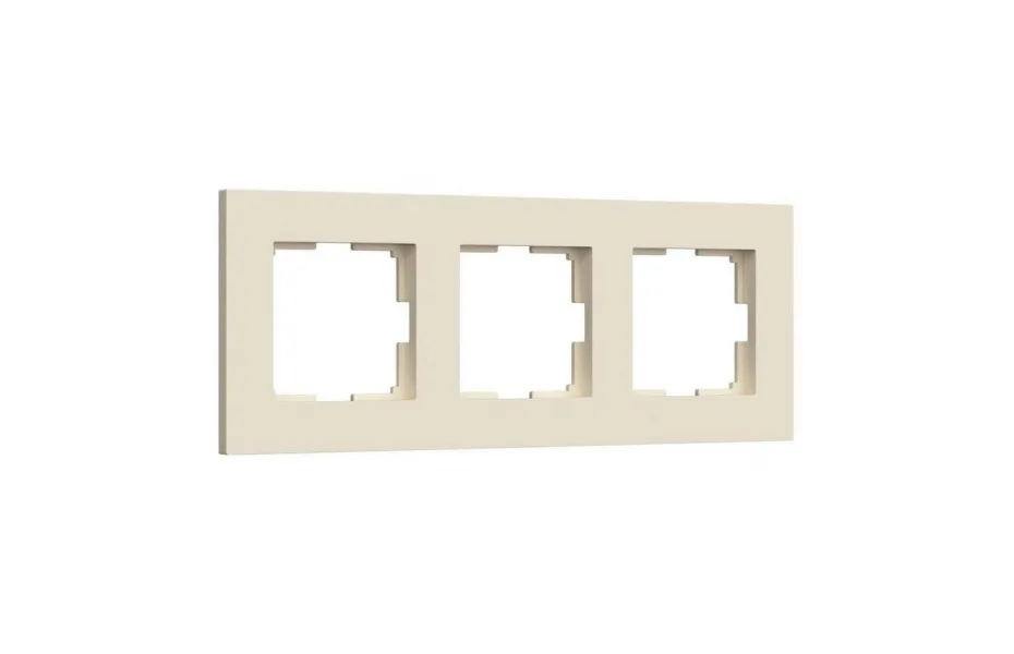 РАМКА НА 3 ПОСТА WERKEL SLAB АЙВОРИ МАТОВЫЙ W0032962 4690389193446 МОСПЛИТКА