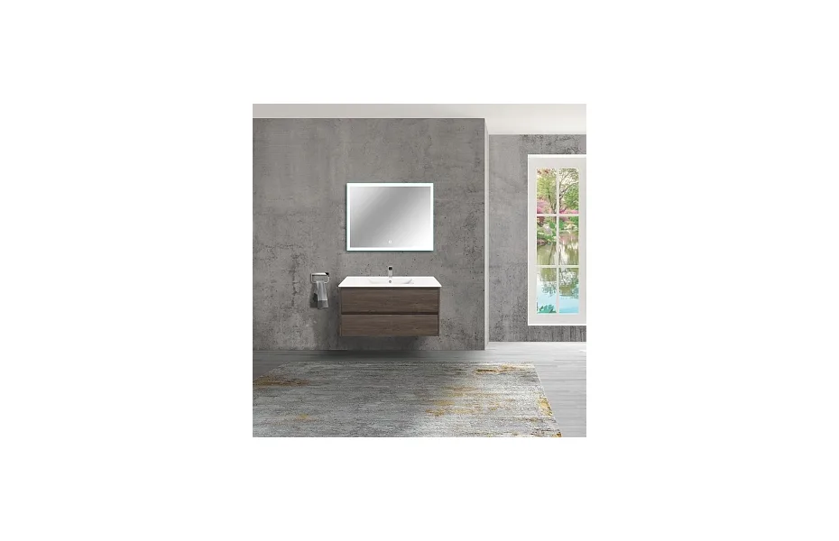 Тумба с раковиной Vincea Gio 10 подвесная, 2 выкатных ящика soft-close, R.Oak МОСПЛИТКА