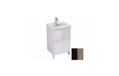 Тумба с раковиной Velvex Klaufs 50 tnKLA.50.2D-617.217 напольная, черный матовый/дерево МОСПЛИТКА