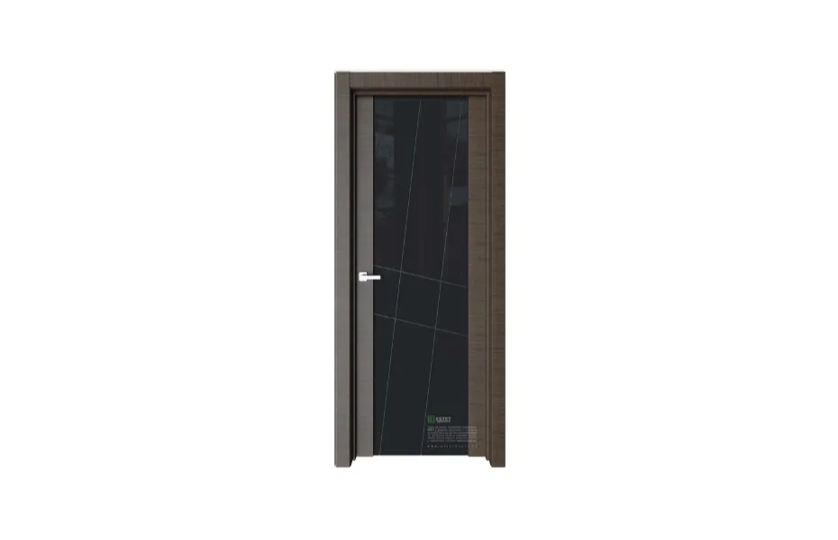 Межкомнатная дверь Elegance E7 Корица черное стекло 5 7 ДВЕРЕЙ